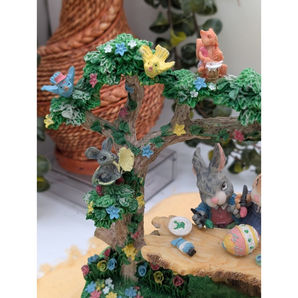Vintage Jaimy Paintin Friends Easter Bunny Family Resin‎ Figurine Diorama 1990s - Picture 10 of 15